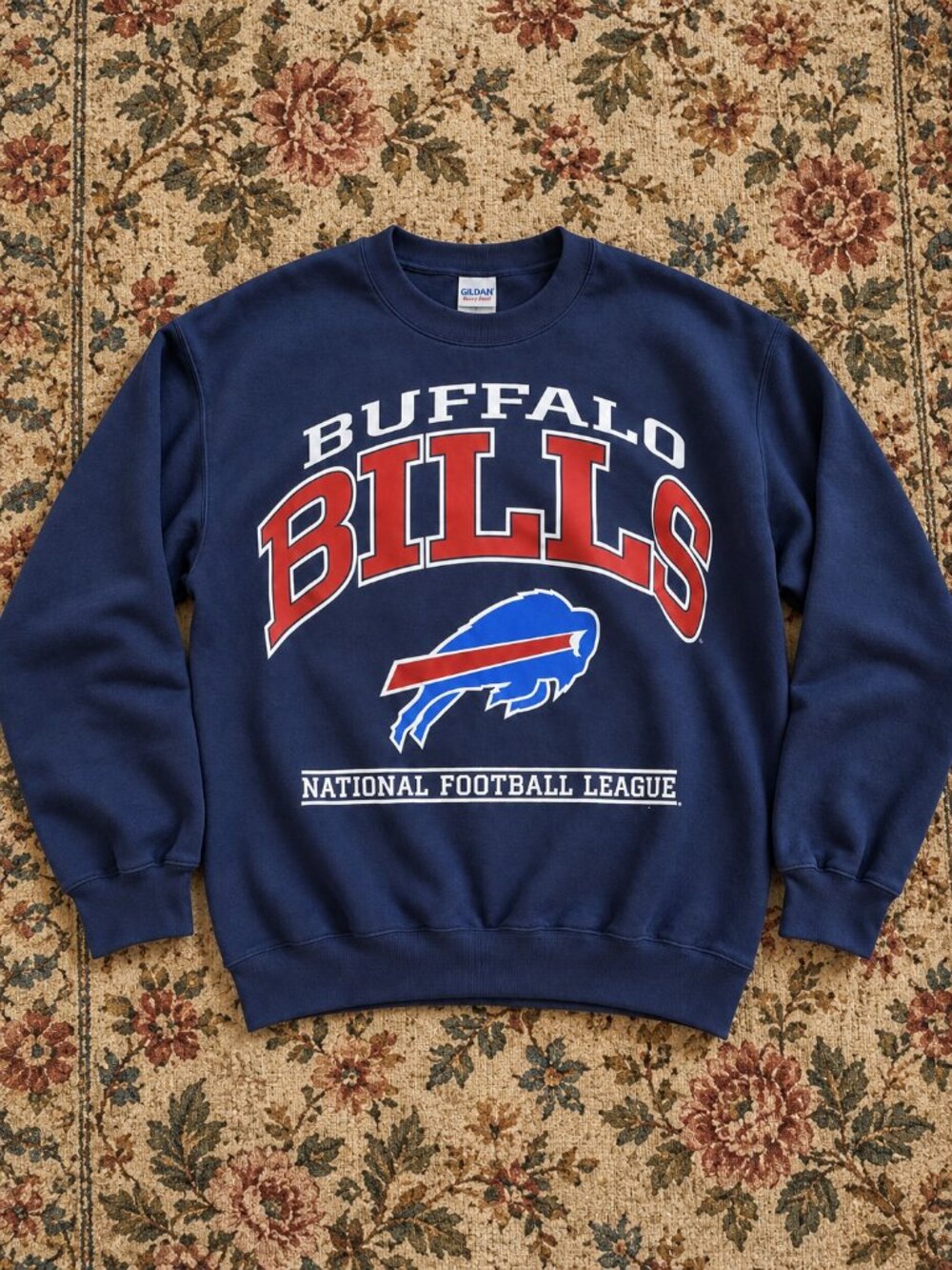 Buffalo Bills Navy Blue NFL Football Graphic Crewneck Sweatshirt